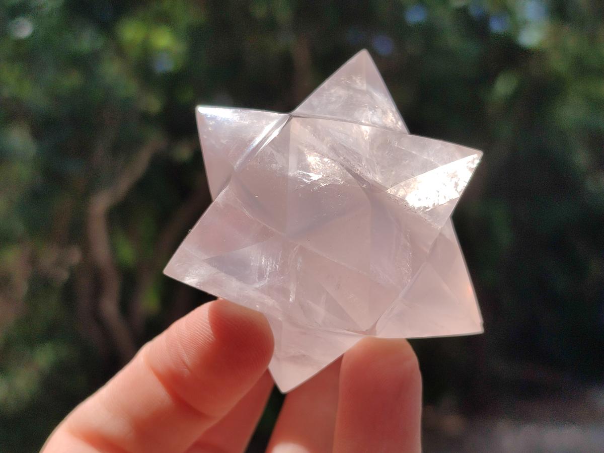 Hand Made Gemmy Rose Quartz Merkabah x 3 From Madagascar - Toprock Gemstones and Minerals 