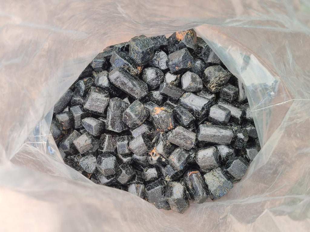 Natural Mini Schorl Black Tourmaline Crystals x 1,61 Kg Lot From Zimbabwe