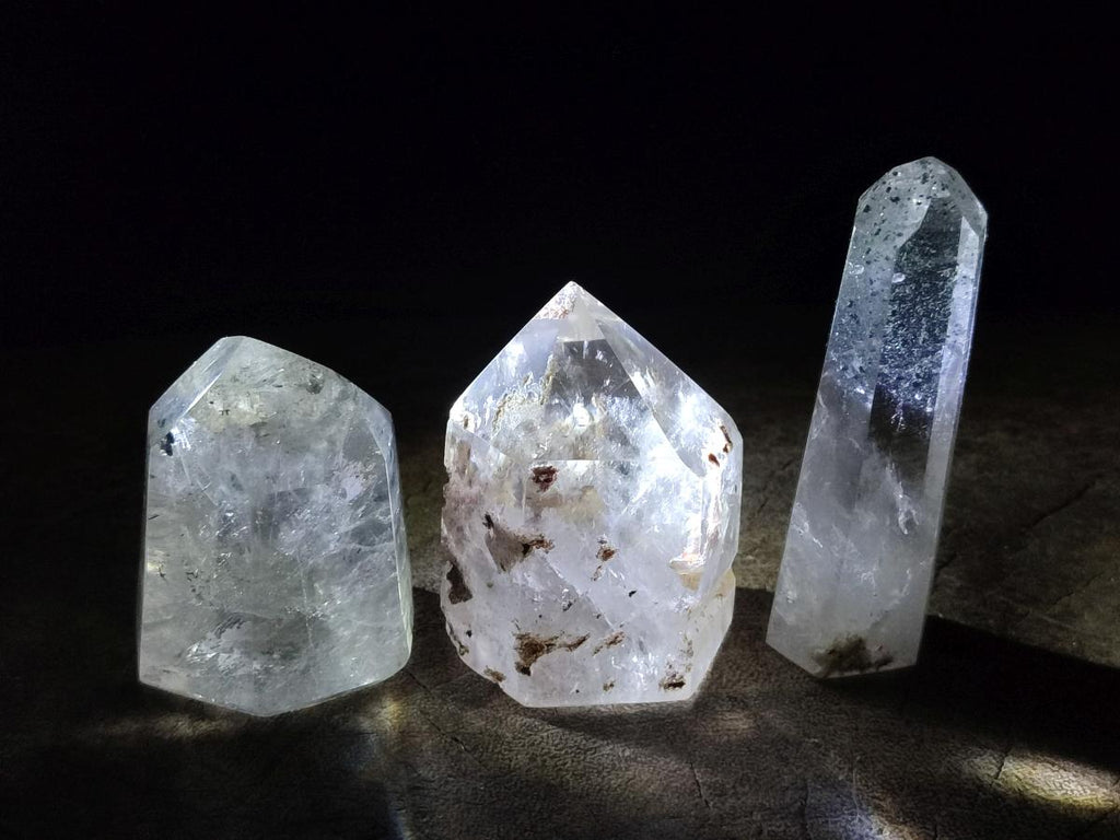 Polished Mixed Quartz Crystals with Inclusions x 6 From Madagascar - Toprock Gemstones and Minerals 