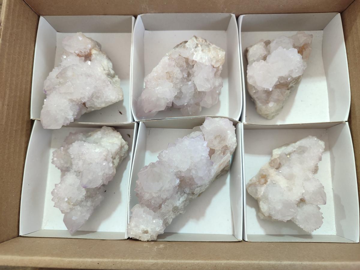 Natural Lilac Amethyst Spirit Quartz Clusters x 6 From Boekenhouthoek, South Africa
