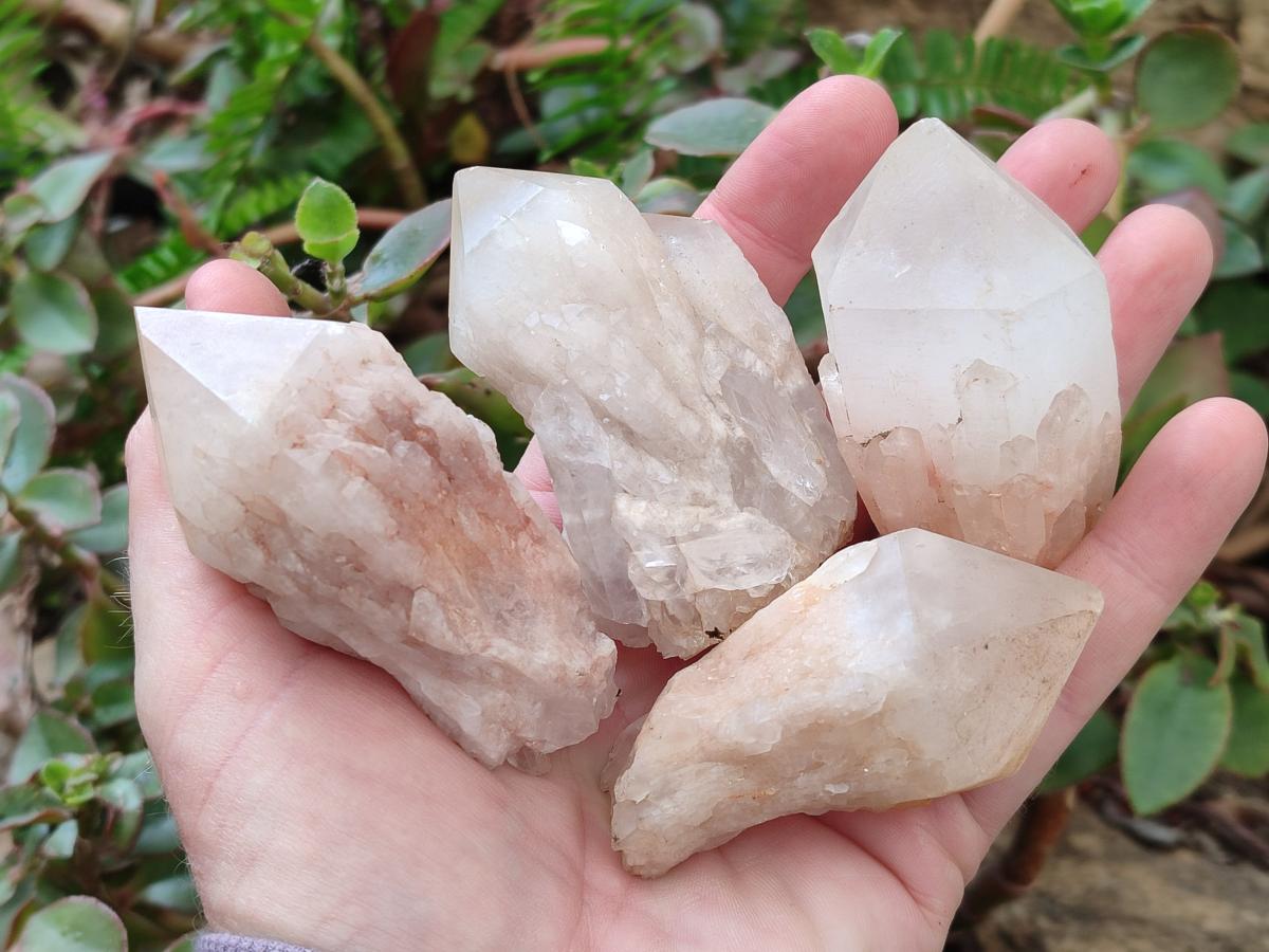 Natural Cascading Single Pineapple Quartz Crystals x 12 From Antsirabe, Madagascar