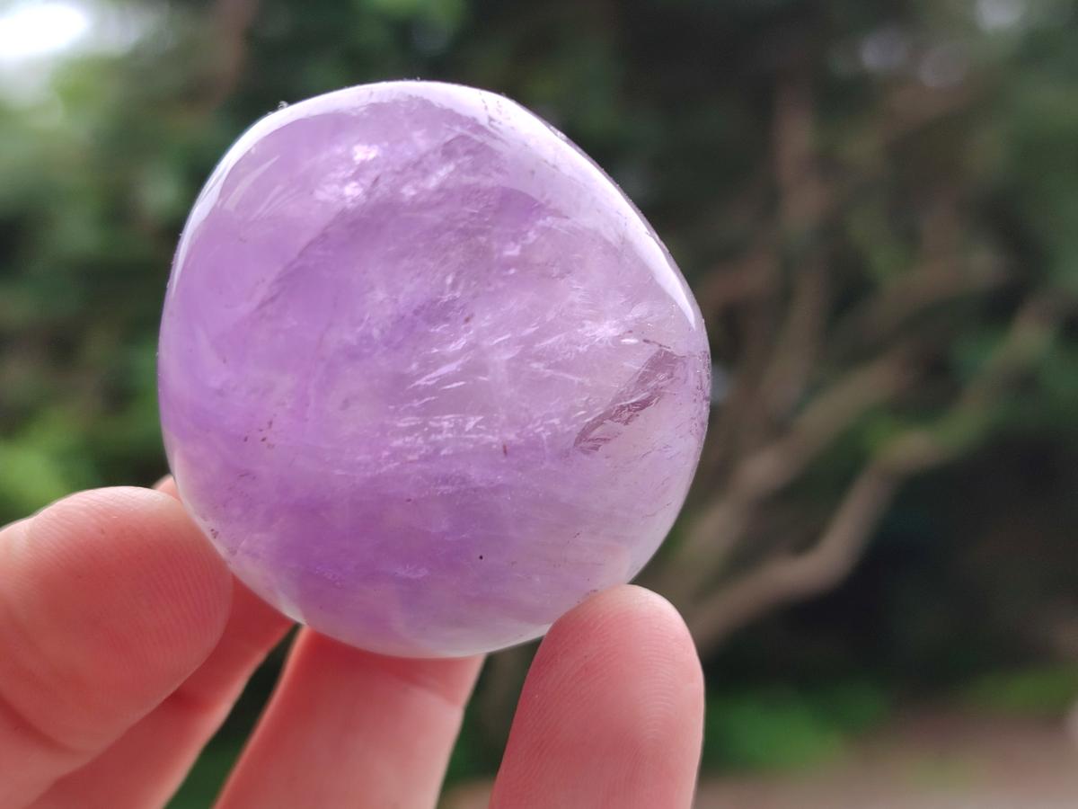 Polished Chevron Amethyst Galets x 20 From Madagascar