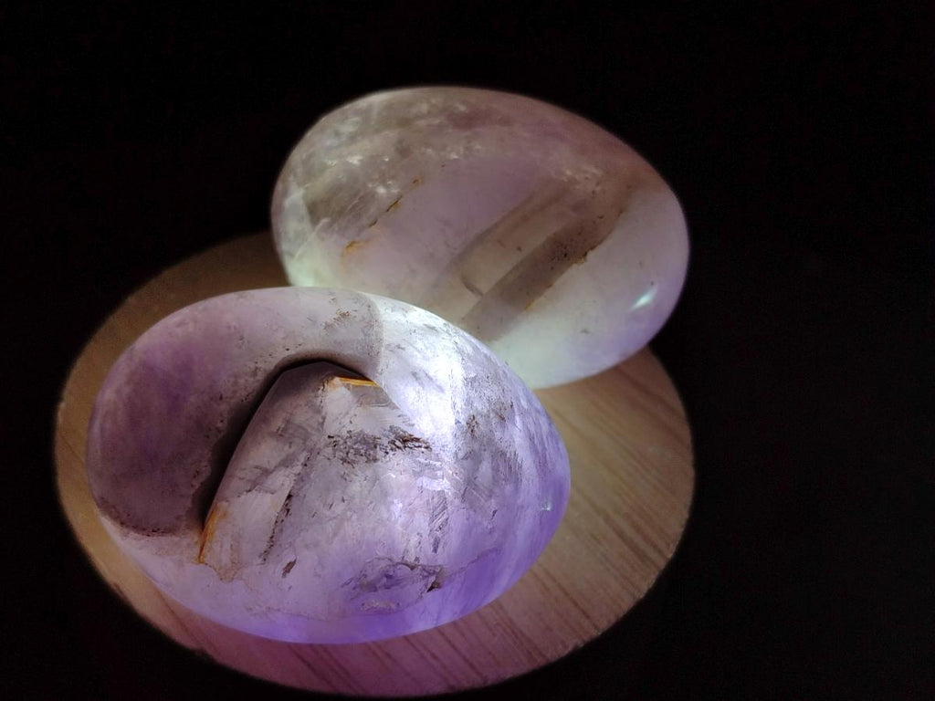 Polished Chevron Amethyst Galets x 20 From Madagascar