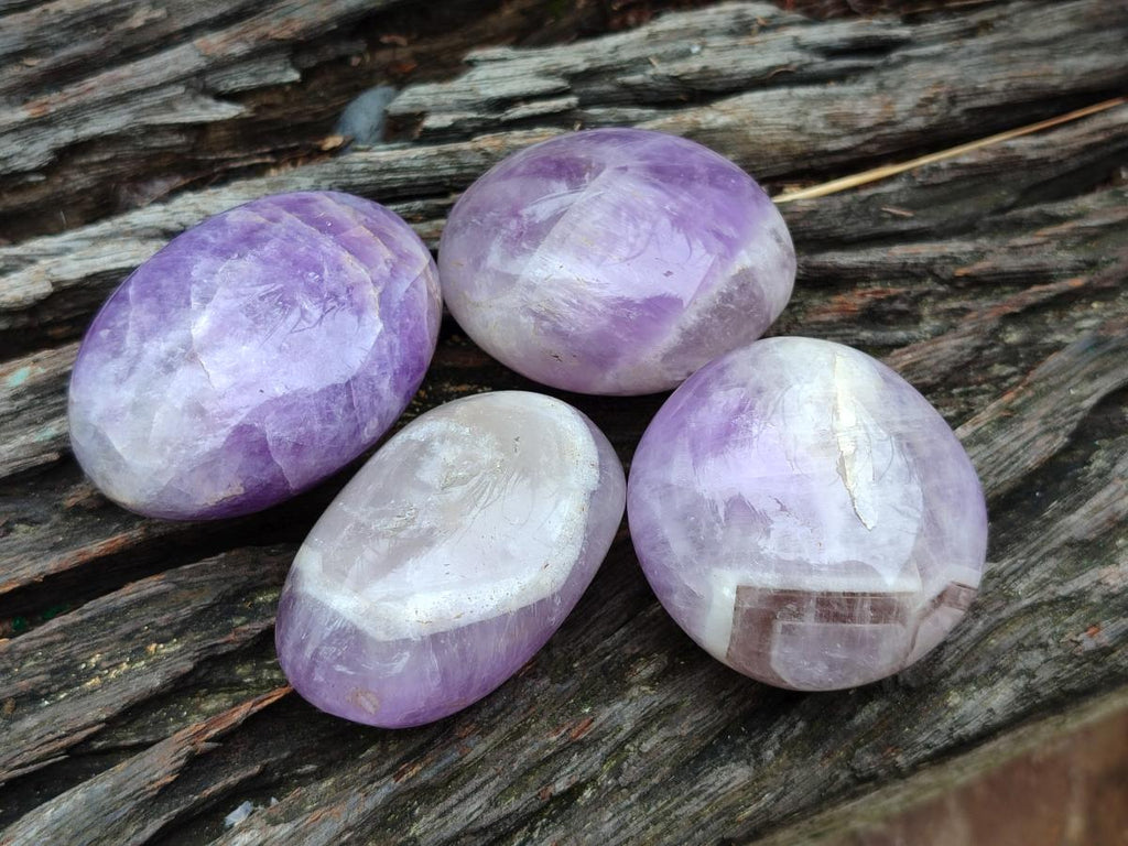 Polished Chevron Amethyst Galets x 20 From Madagascar