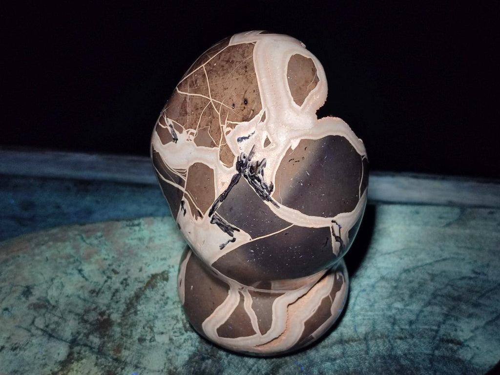 Polished and Natural Large Septerye Sauvage "Dragons Egg" Geode Standing Display Piece x 1 From Mahajanga, Madagascar