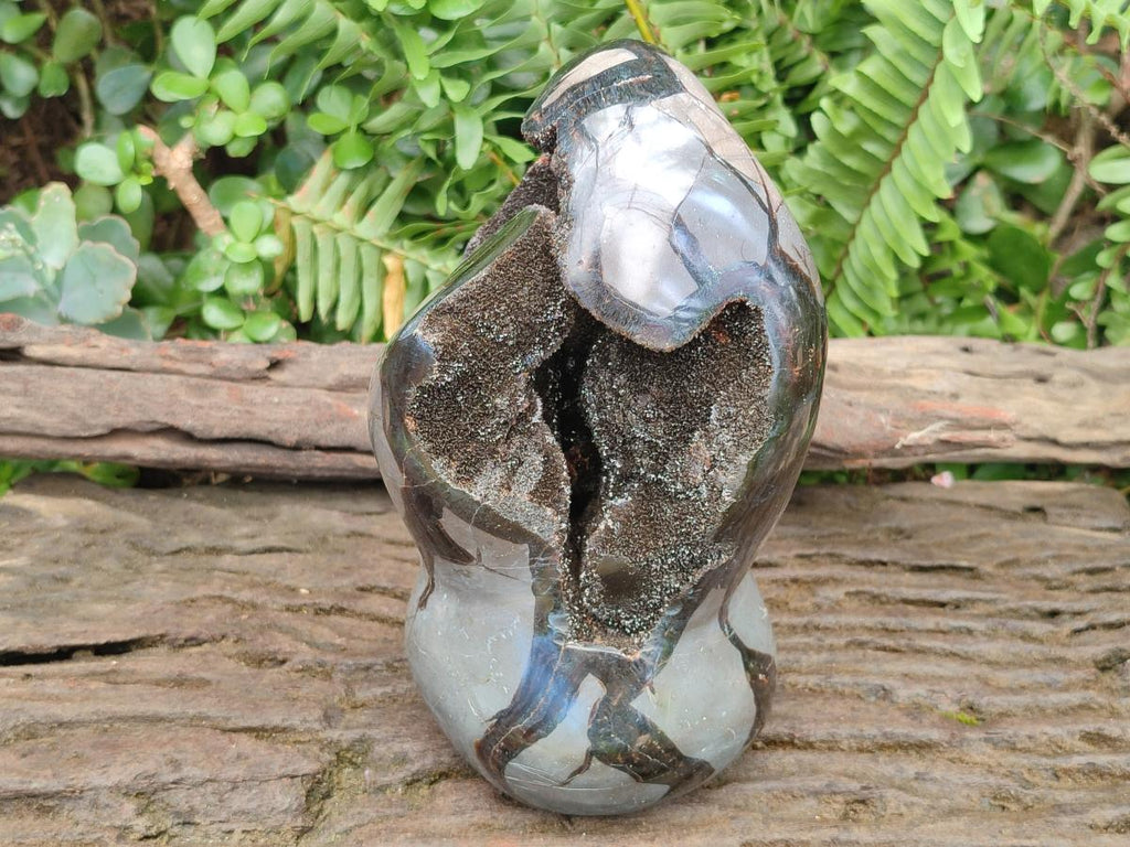 Polished and Natural Large Septerye Sauvage "Dragons Egg" Geode Standing Display Piece x 1 From Mahajanga, Madagascar