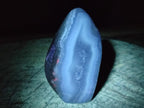 Polished and Natural Blue Lace Agate Standing Display Pieces x 3 From Nsanje, Malawi