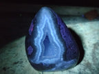 Polished and Natural Blue Lace Agate Standing Display Pieces x 3 From Nsanje, Malawi