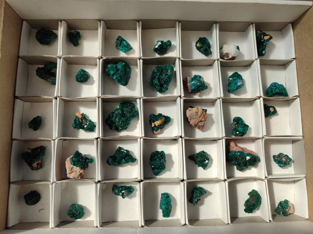 Natural Dioptase Specimens on Dolomite Matrix x 35 From Tantara Mine, Congo