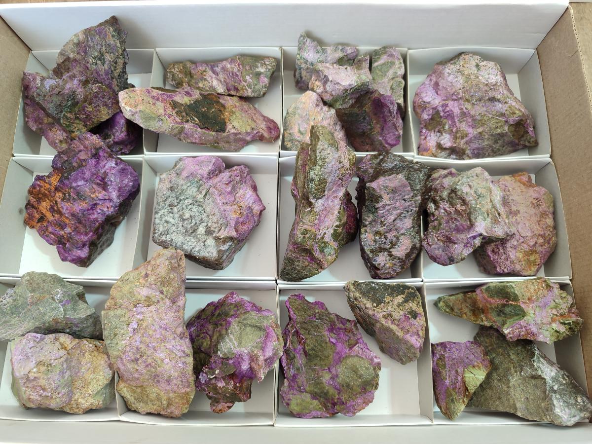 Natural Cobbed Stichtite Specimens x 26 From Barberton, South Africa
