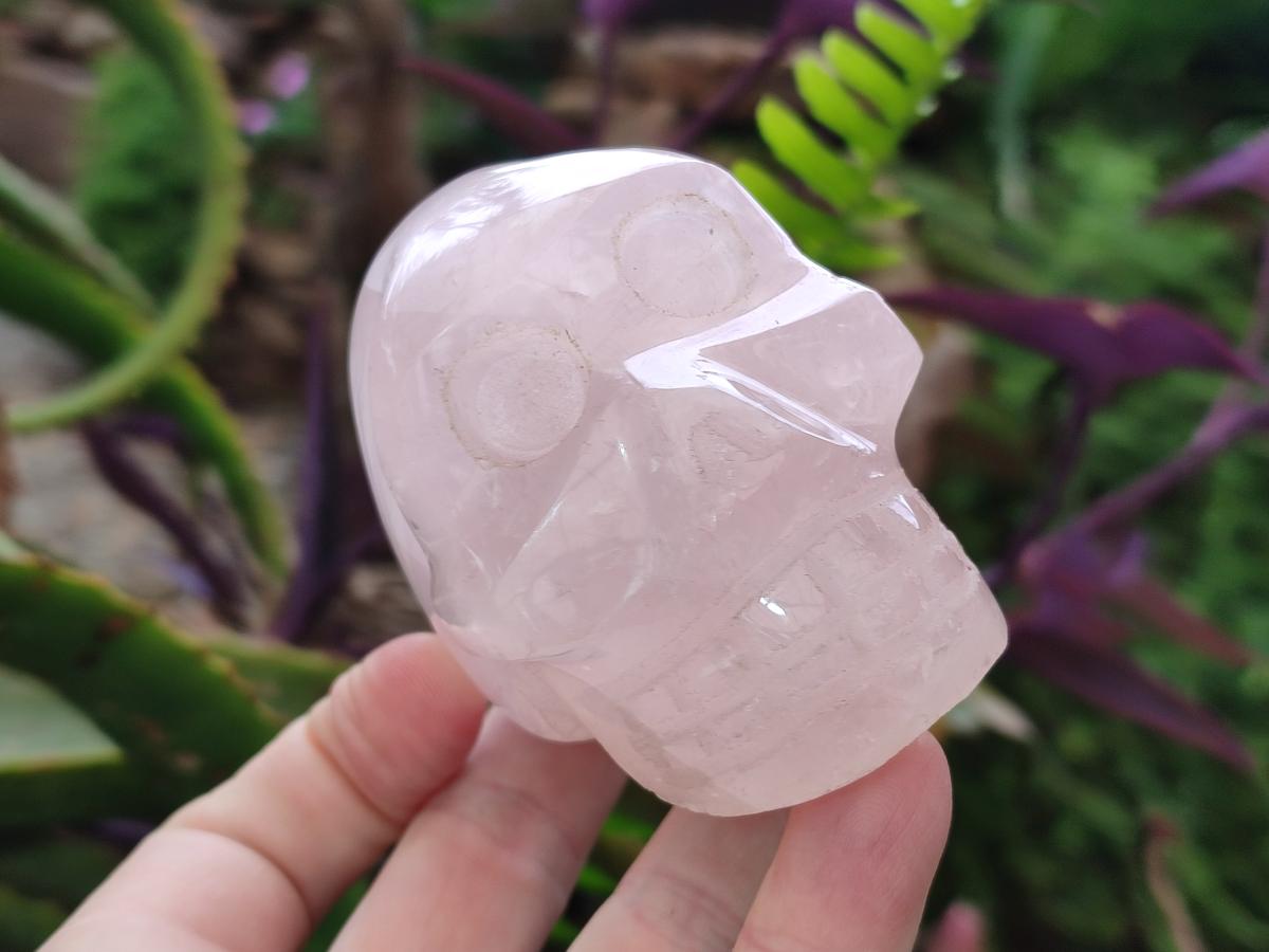 Hand Made Rose Quartz Skulls x 4 From Madagascar