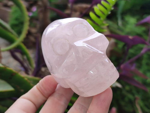 Hand Made Rose Quartz Skulls x 4 From Madagascar