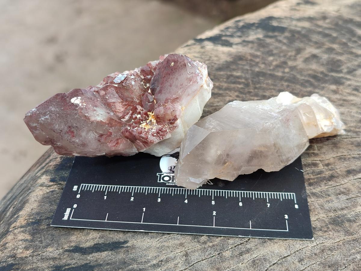Natural Red Hematoid Quartz Crystals x 12 From Karoi, Zimbabwe
