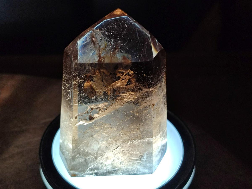 Polished Mix of Wispy Smokey Window Quartz Crystals x 4 From Madagascar