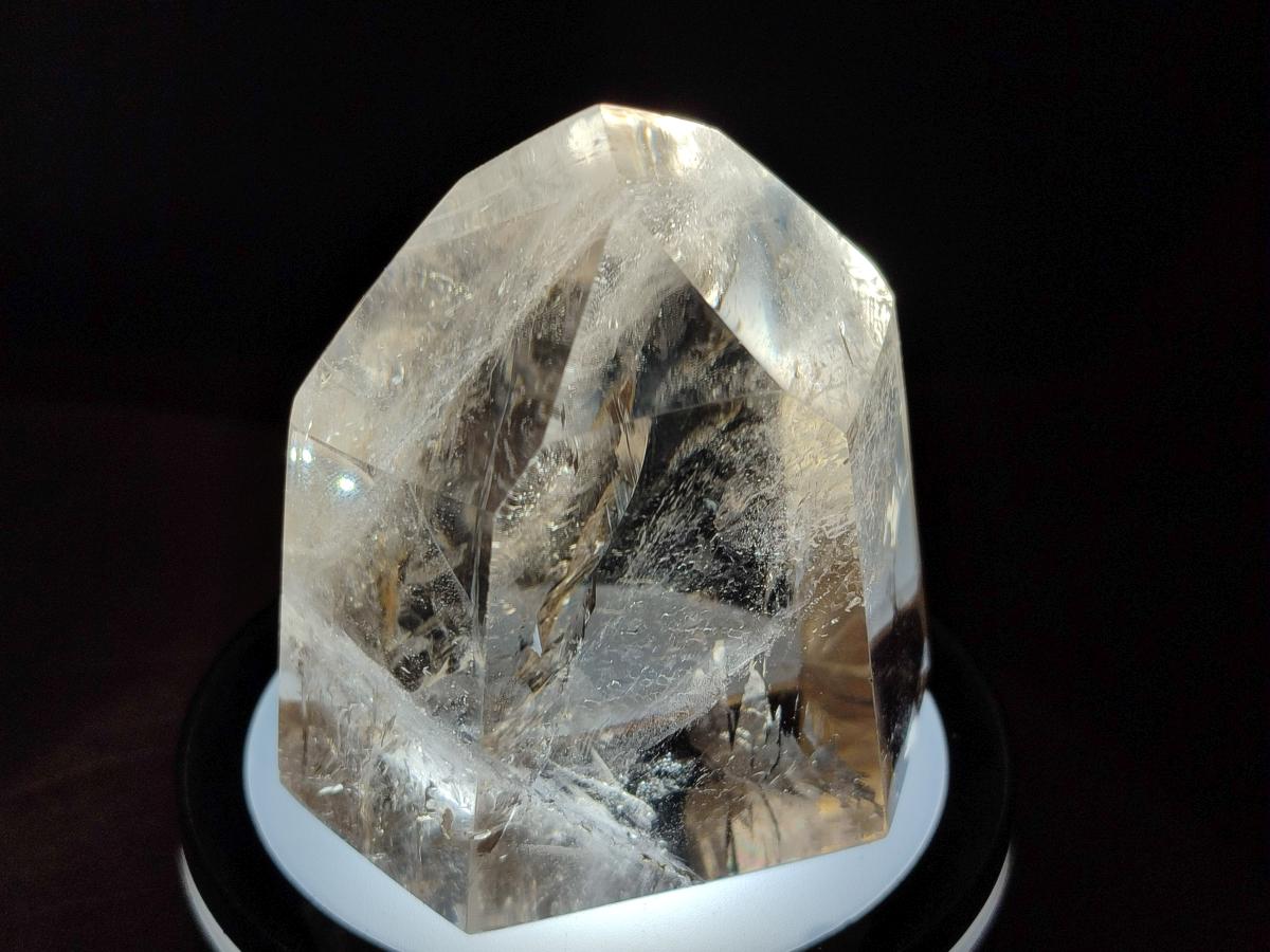 Polished Mix of Wispy Smokey Window Quartz Crystals x 4 From Madagascar