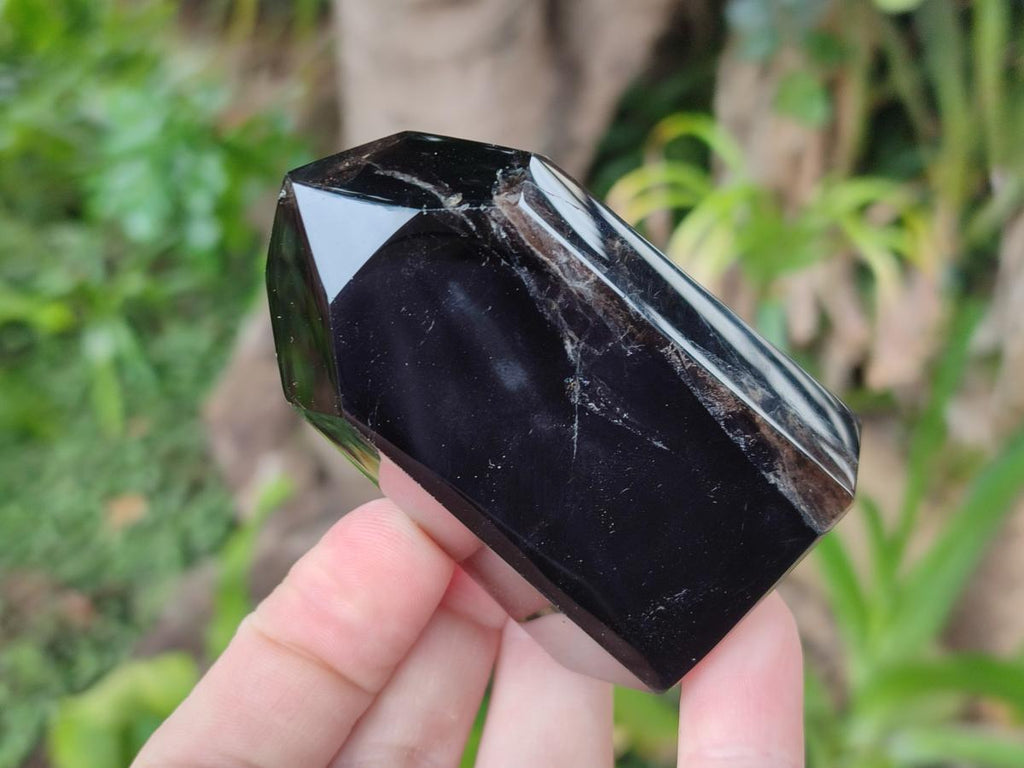 Polished Mix of Wispy Smokey Window Quartz Crystals x 4 From Madagascar