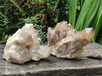 Natural Cascading White Phantom Smokey Luena Quartz Clusters x 2 From Luena, Congo - Toprock Gemstones and Minerals 