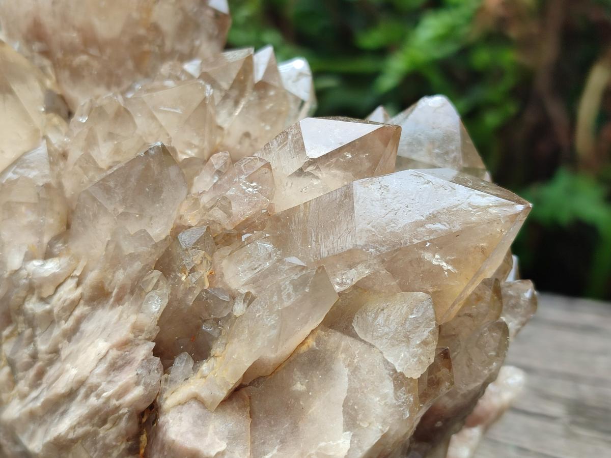 Natural Cascading White Phantom Smokey Luena Quartz Clusters x 2 From Luena, Congo