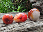 Polished and Natural Carnelian Agate Gemstone Galets x 12 From Madagascar