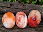 Polished and Natural Carnelian Agate Gemstone Galets x 12 From Madagascar