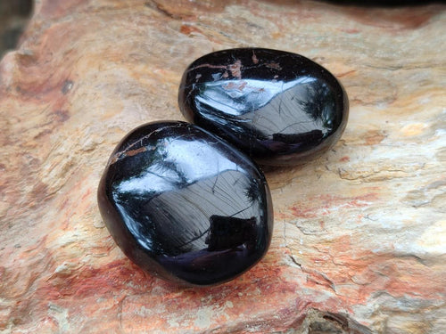 Polished Mini Black Tourmaline Free Forms x 35 From Madagascar - Toprock Gemstones and Minerals 