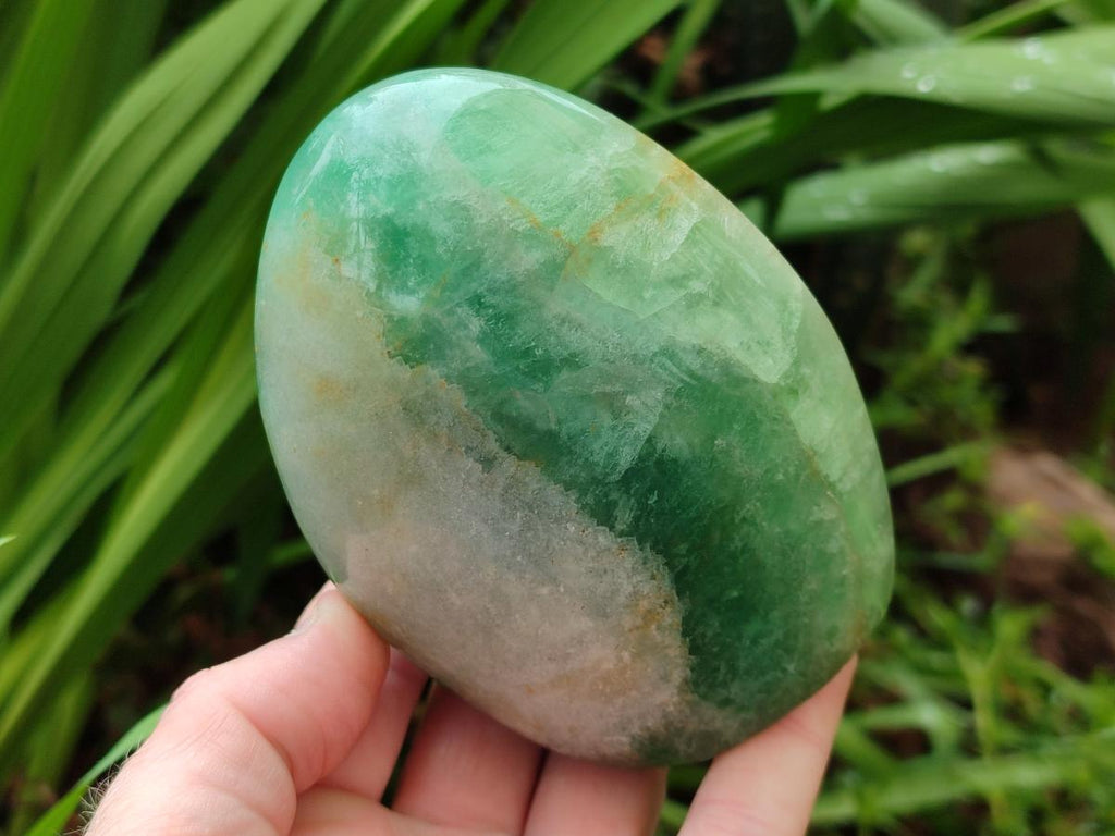Polished Green Fluorite Standing Display Pieces x 3 From Madagascar - Toprock Gemstones and Minerals 