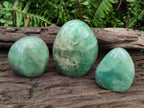Polished Green Fluorite Standing Display Pieces x 3 From Madagascar - Toprock Gemstones and Minerals 