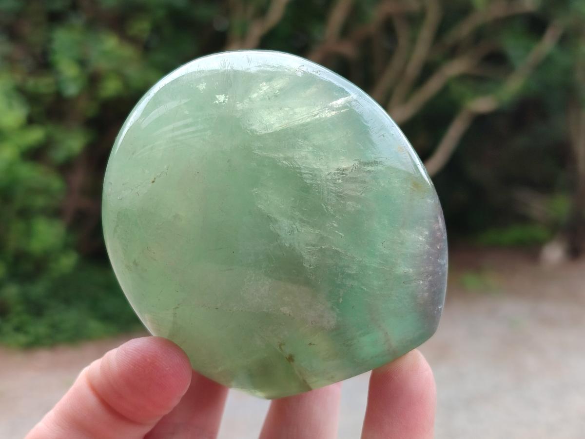 Polished Green Fluorite Standing Display Pieces x 3 From Madagascar - Toprock Gemstones and Minerals 
