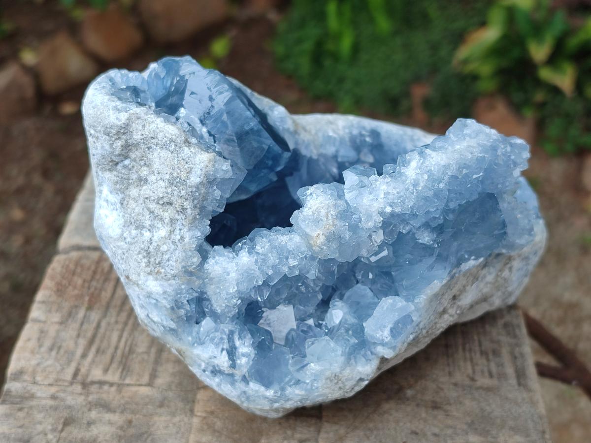 Natural Large Blue Celestite Geode Specimen x 1 From Sakoany, Madagascar - Toprock Gemstones and Minerals 