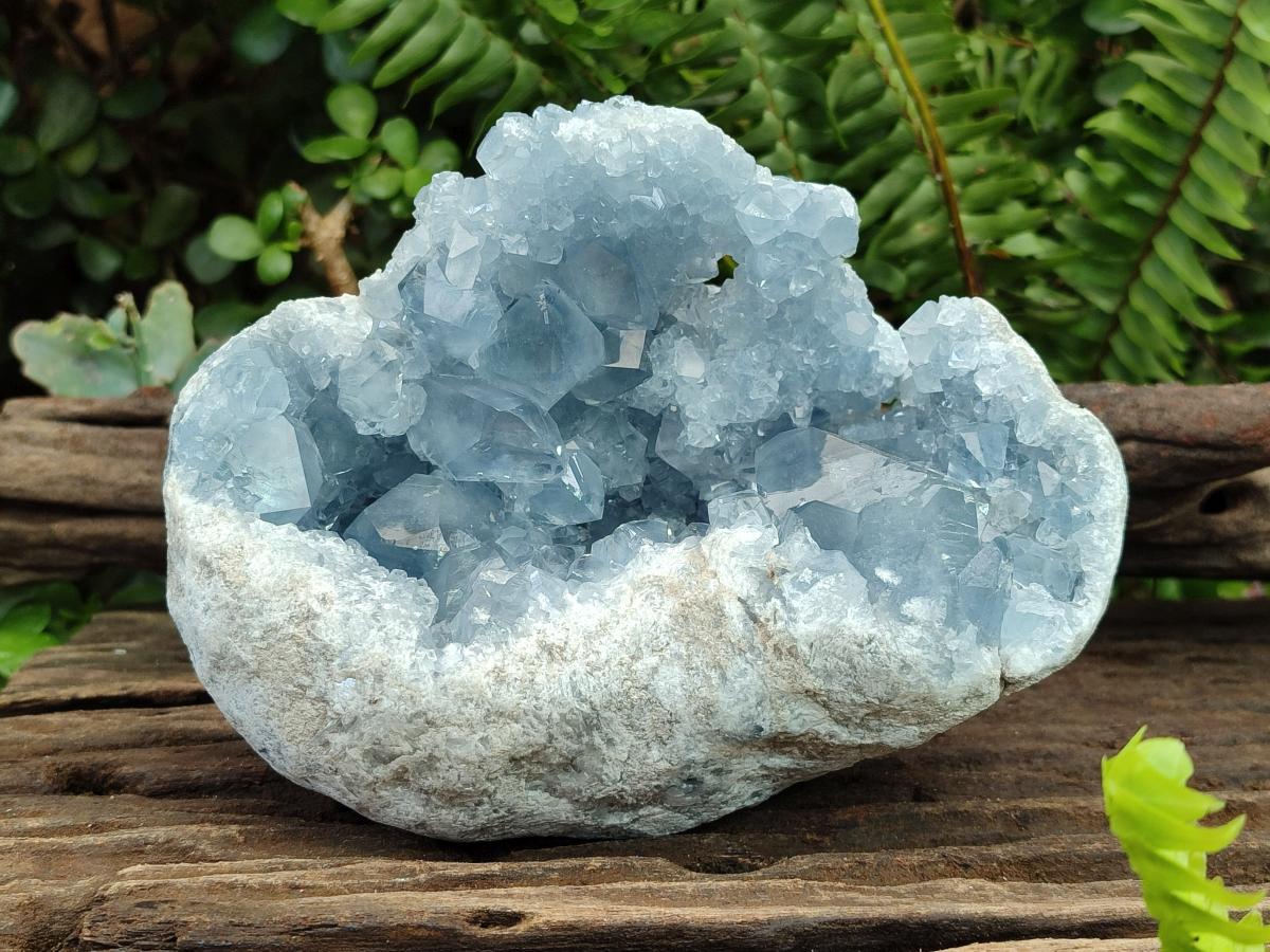 Natural Large Blue Celestite Geode Specimen x 1 From Sakoany, Madagascar - Toprock Gemstones and Minerals 