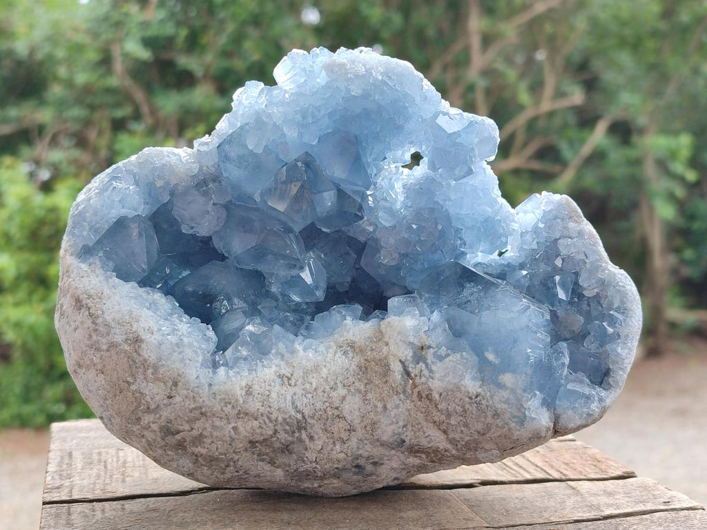 Natural Large Blue Celestite Geode Specimen x 1 From Sakoany, Madagascar - Toprock Gemstones and Minerals 