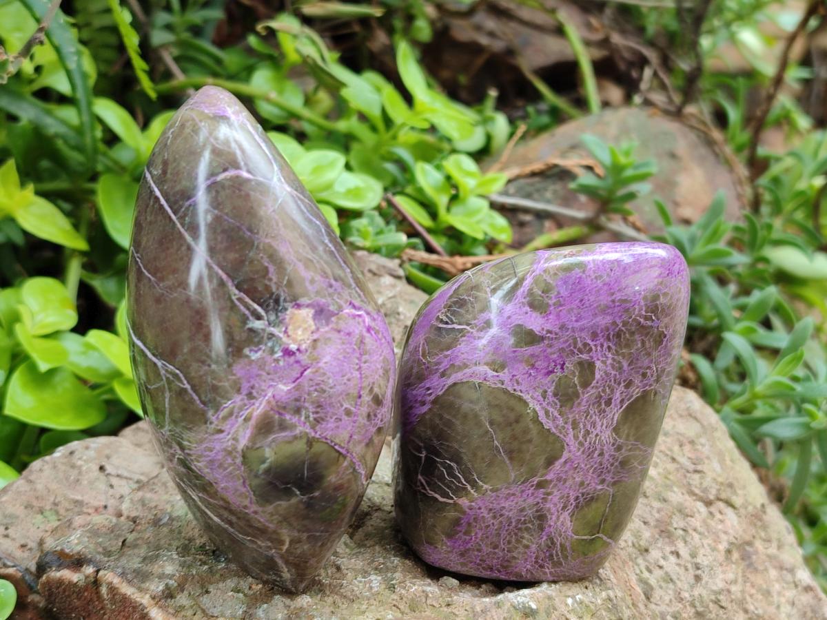 Polished Stichtite Standing Display Pieces x 4 From Barberton, South Africa - Toprock Gemstones and Minerals 
