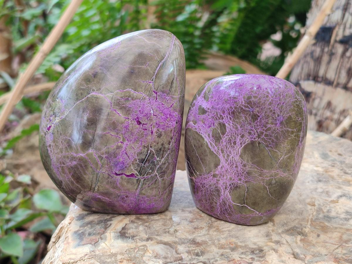 Polished Stichtite Standing Display Pieces x 4 From Barberton, South Africa - Toprock Gemstones and Minerals 