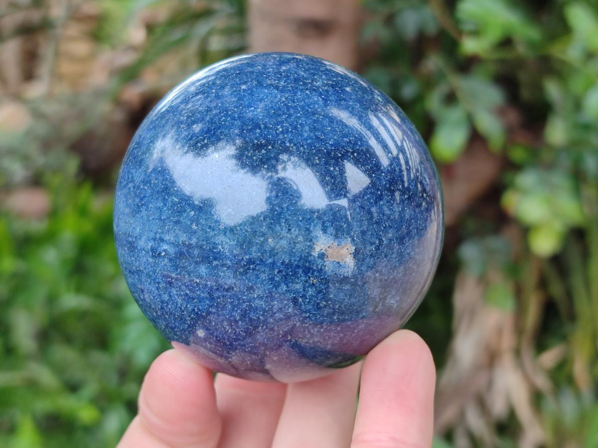 Polished Blue Lazulite Spheres  x 6 From Madagascar
