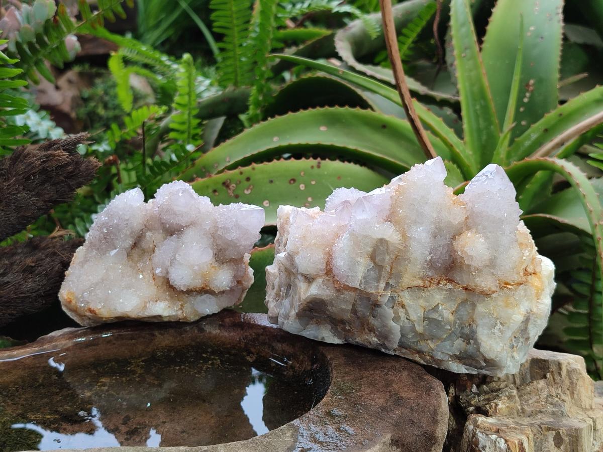 Natural Lilac Spirit Quartz Clusters x 2 From Boekenhouthoek, South Africa - Toprock Gemstones and Minerals 