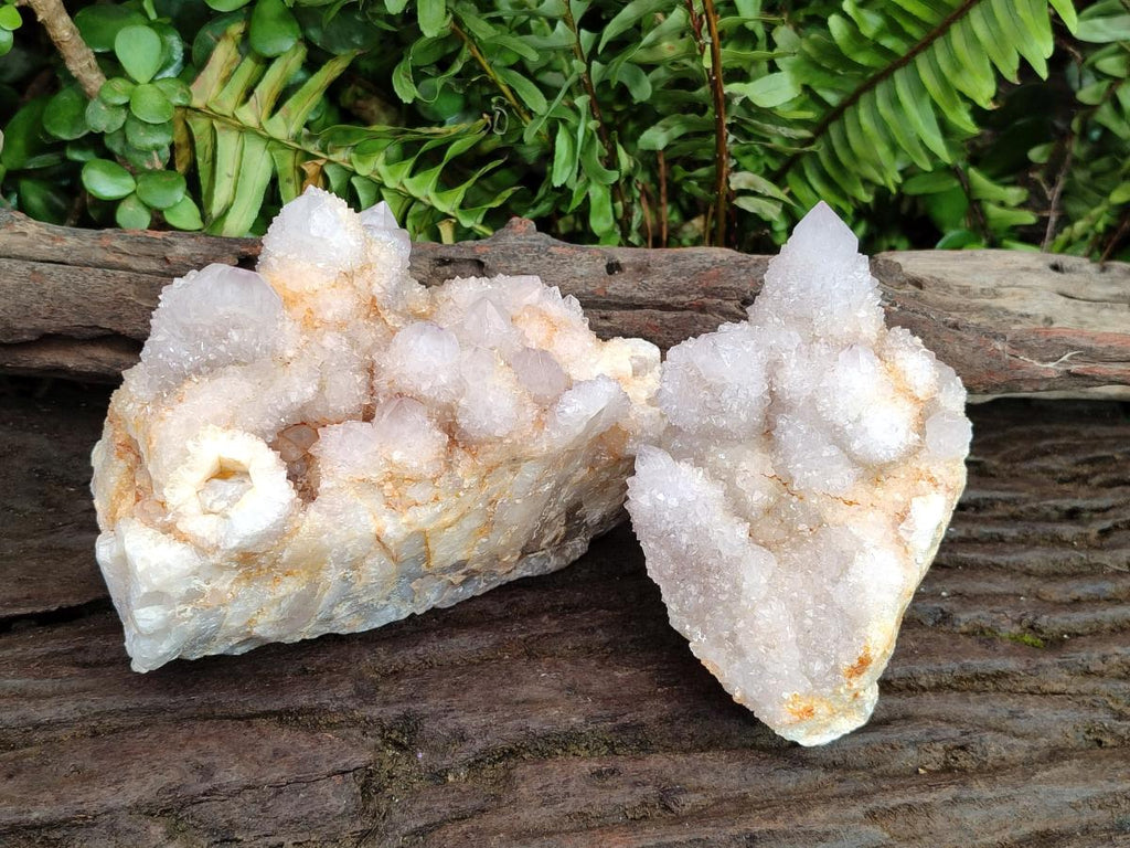 Natural Lilac Spirit Quartz Clusters x 2 From Boekenhouthoek, South Africa - Toprock Gemstones and Minerals 