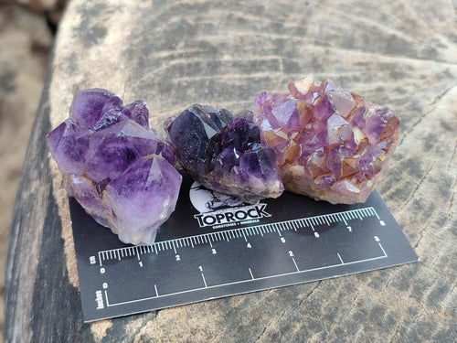 Natural Dark and Chevron Amethyst Clusters x 32 From Mapatizya, Zambia - Toprock Gemstones and Minerals 