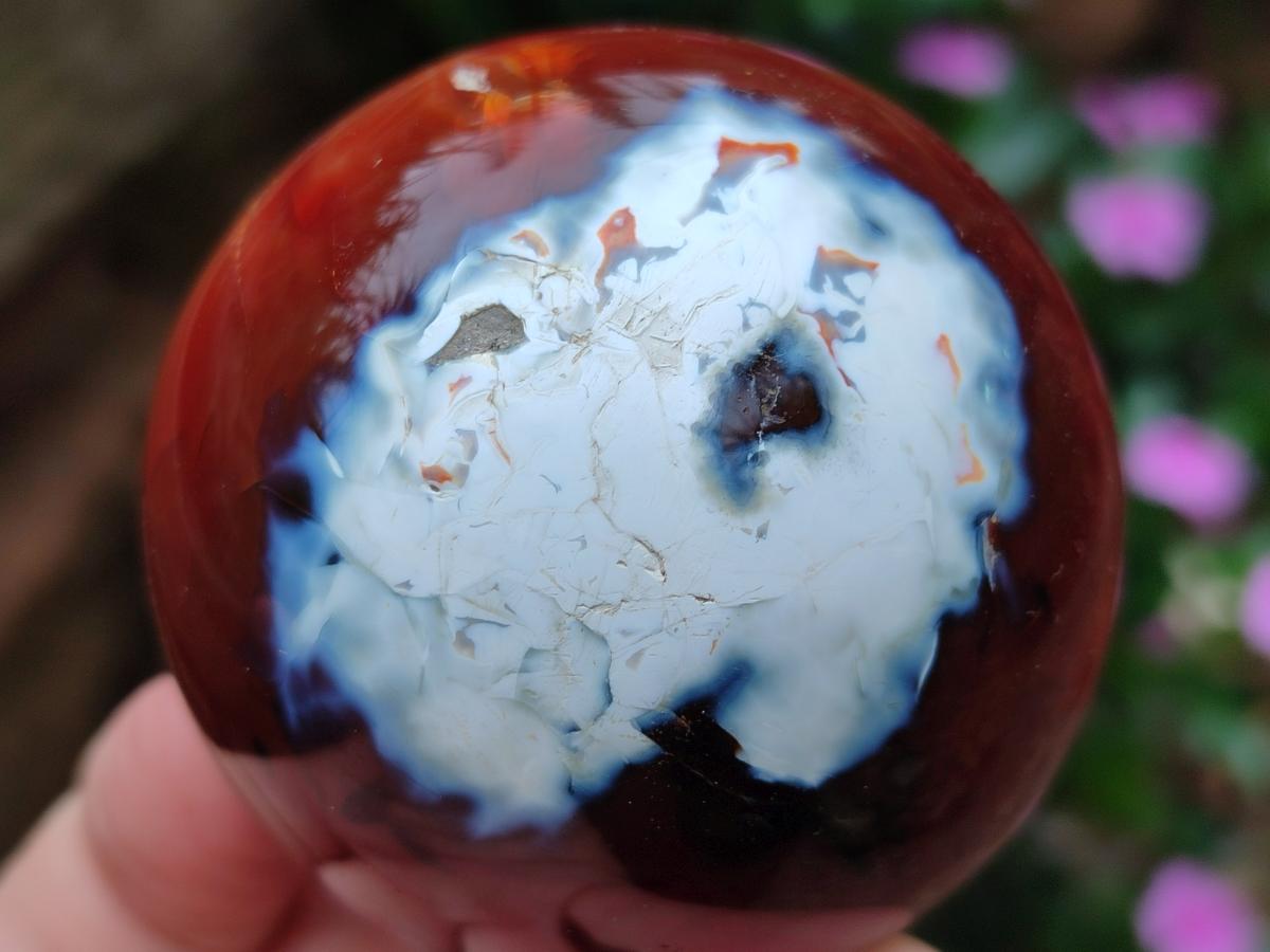 Polished Carnelian Agate Gemstone Spheres x 6 From Madagascar - Toprock Gemstones and Minerals 