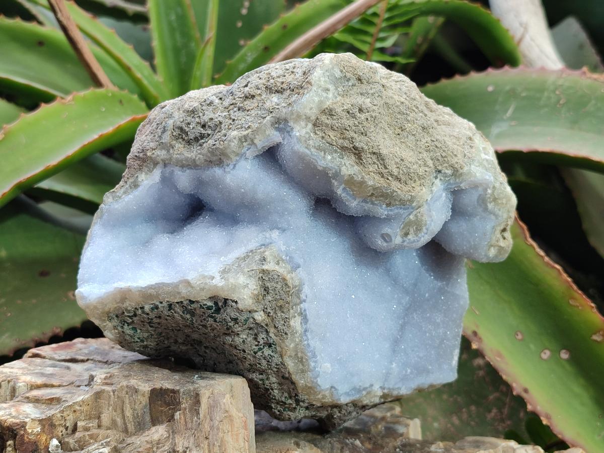 Natural Blue Lace Agate Specimens x 2 From Nsanje, Malawi - Toprock Gemstones and Minerals 