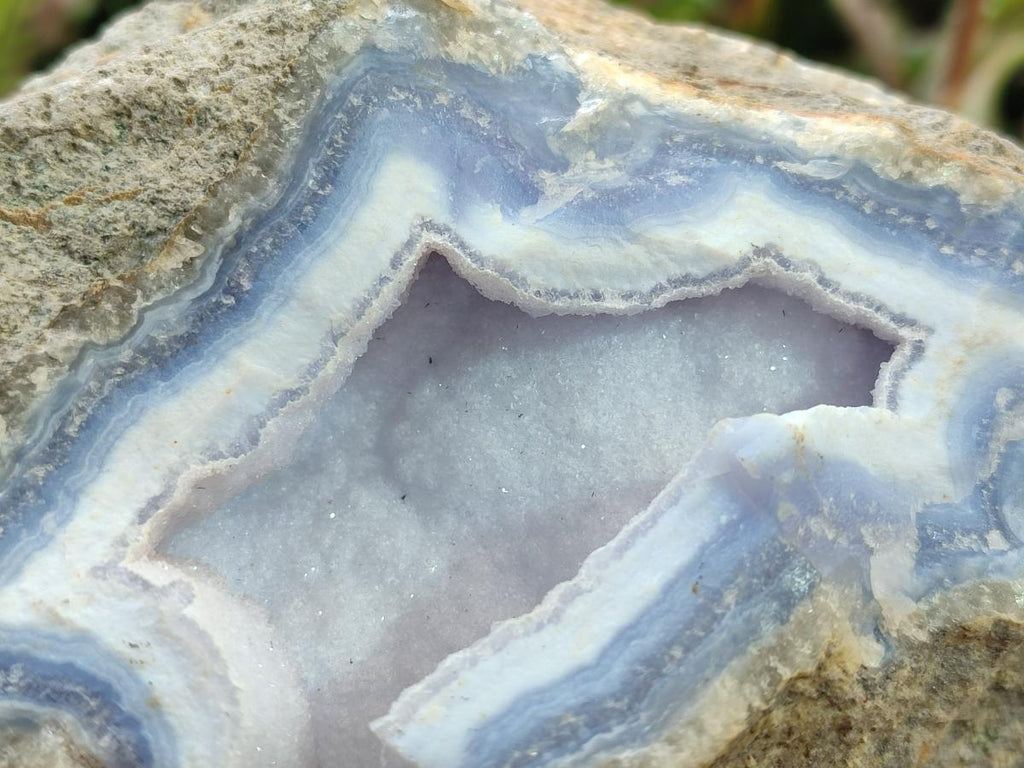 Natural Blue Lace Agate Specimens x 2 From Nsanje, Malawi - Toprock Gemstones and Minerals 