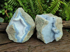 Natural Blue Lace Agate Specimens x 2 From Nsanje, Malawi - Toprock Gemstones and Minerals 