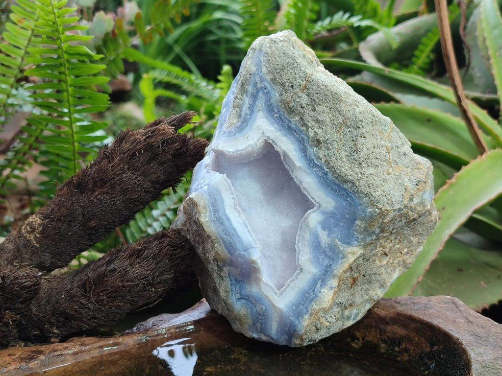 Natural Blue Lace Agate Specimens x 2 From Nsanje, Malawi - Toprock Gemstones and Minerals 