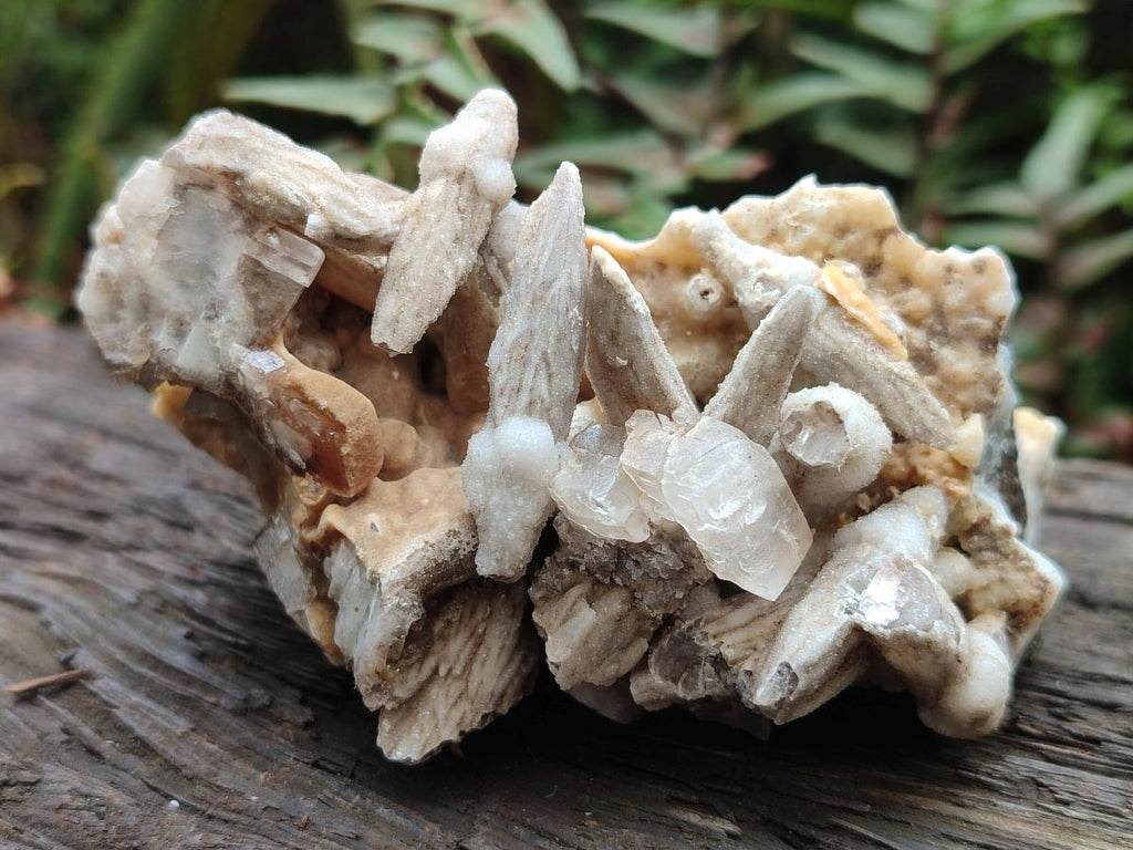 Natural Rhombohedral and Spearhead Calcite Specimens with Phosphorus Aragonite x 2 From Albert's Mountain, Lesotho - Toprock Gemstones and Minerals 
