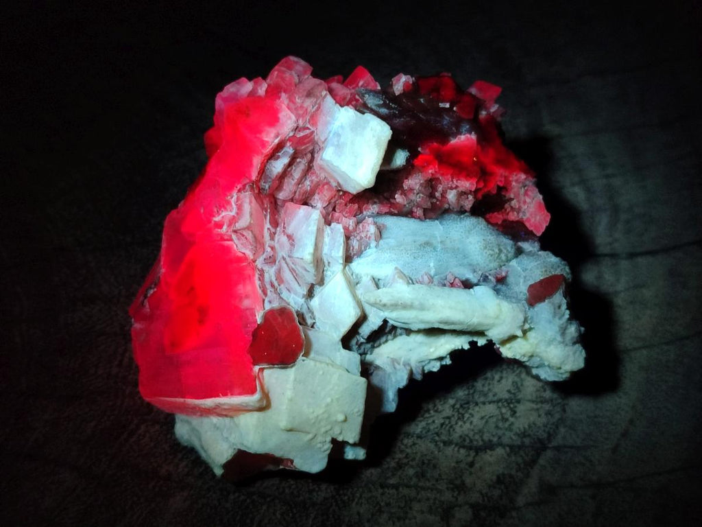 Natural Rhombohedral and Spearhead Calcite Specimens with Phosphorus Aragonite x 2 From Albert's Mountain, Lesotho - Toprock Gemstones and Minerals 