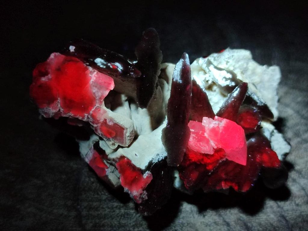 Natural Rhombohedral and Spearhead Calcite Specimens with Phosphorus Aragonite x 2 From Albert's Mountain, Lesotho - Toprock Gemstones and Minerals 