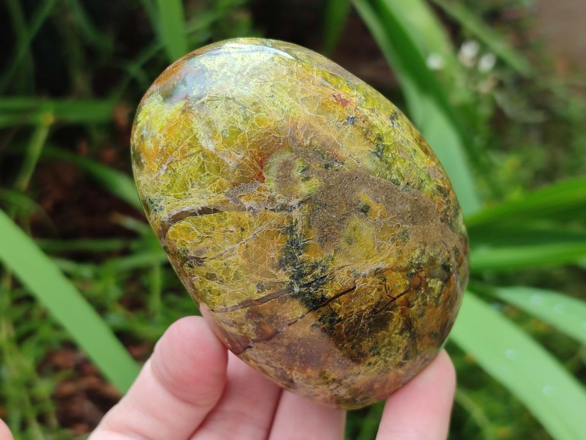 Polished Green Opal Standing Display Pieces x 2 From Betroka, Madagascar - Toprock Gemstones and Minerals 