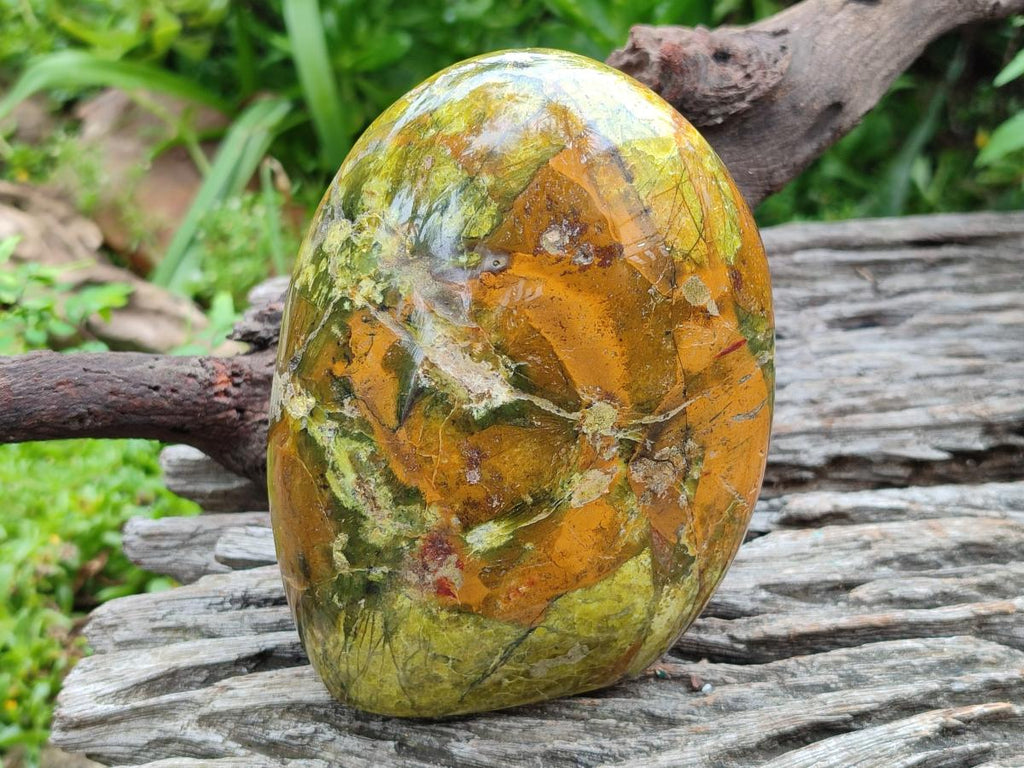 Polished Green Opal Standing Display Pieces x 2 From Betroka, Madagascar - Toprock Gemstones and Minerals 