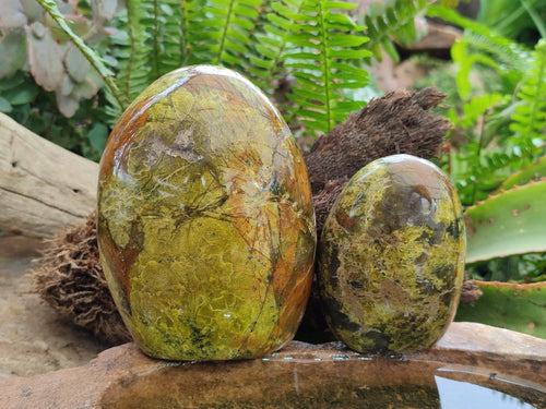 Polished Green Opal Standing Display Pieces x 2 From Betroka, Madagascar - Toprock Gemstones and Minerals 