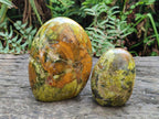 Polished Green Opal Standing Display Pieces x 2 From Betroka, Madagascar - Toprock Gemstones and Minerals 