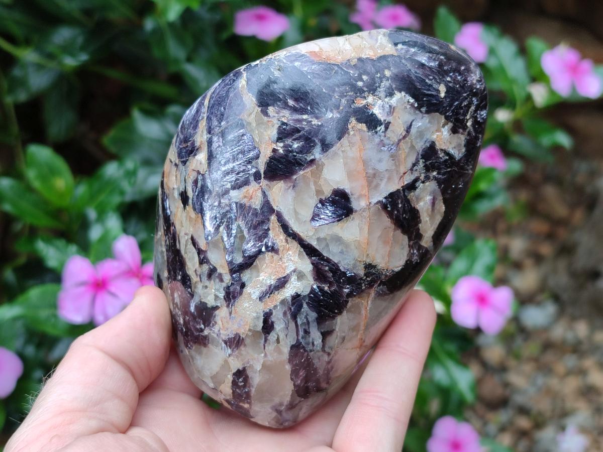 Polished Silver Leaf Lepidolite Standing Display Pieces x 3 From Zimbabwe - Toprock Gemstones and Minerals 